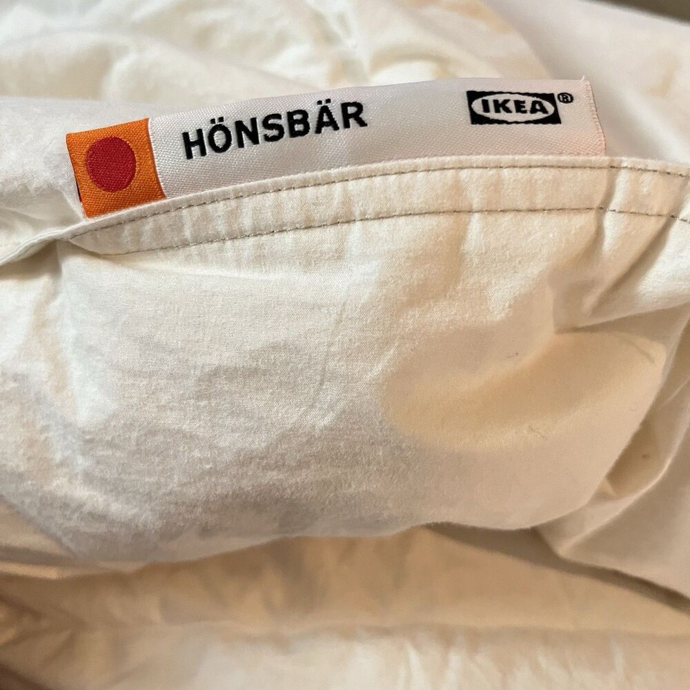 IKEA Honsbar Down Feather Duvet Insert White Comforter King 86x102